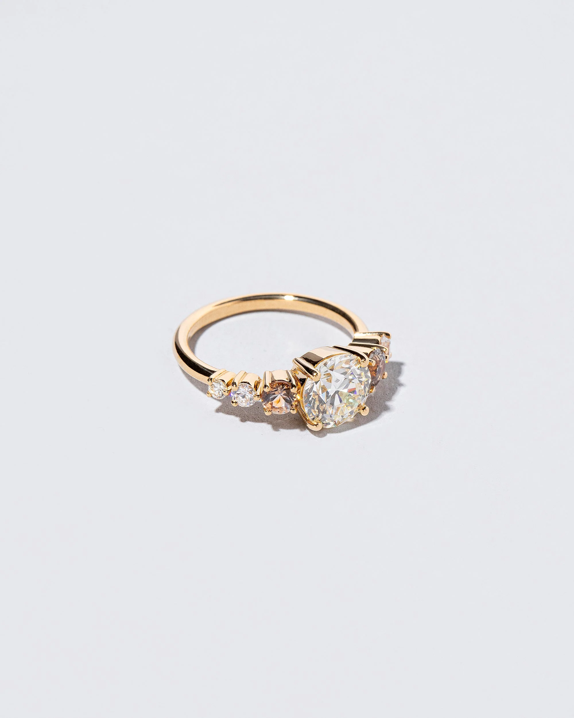 Auriga Ring - White Diamond & Peach Sapphire - Image 3
