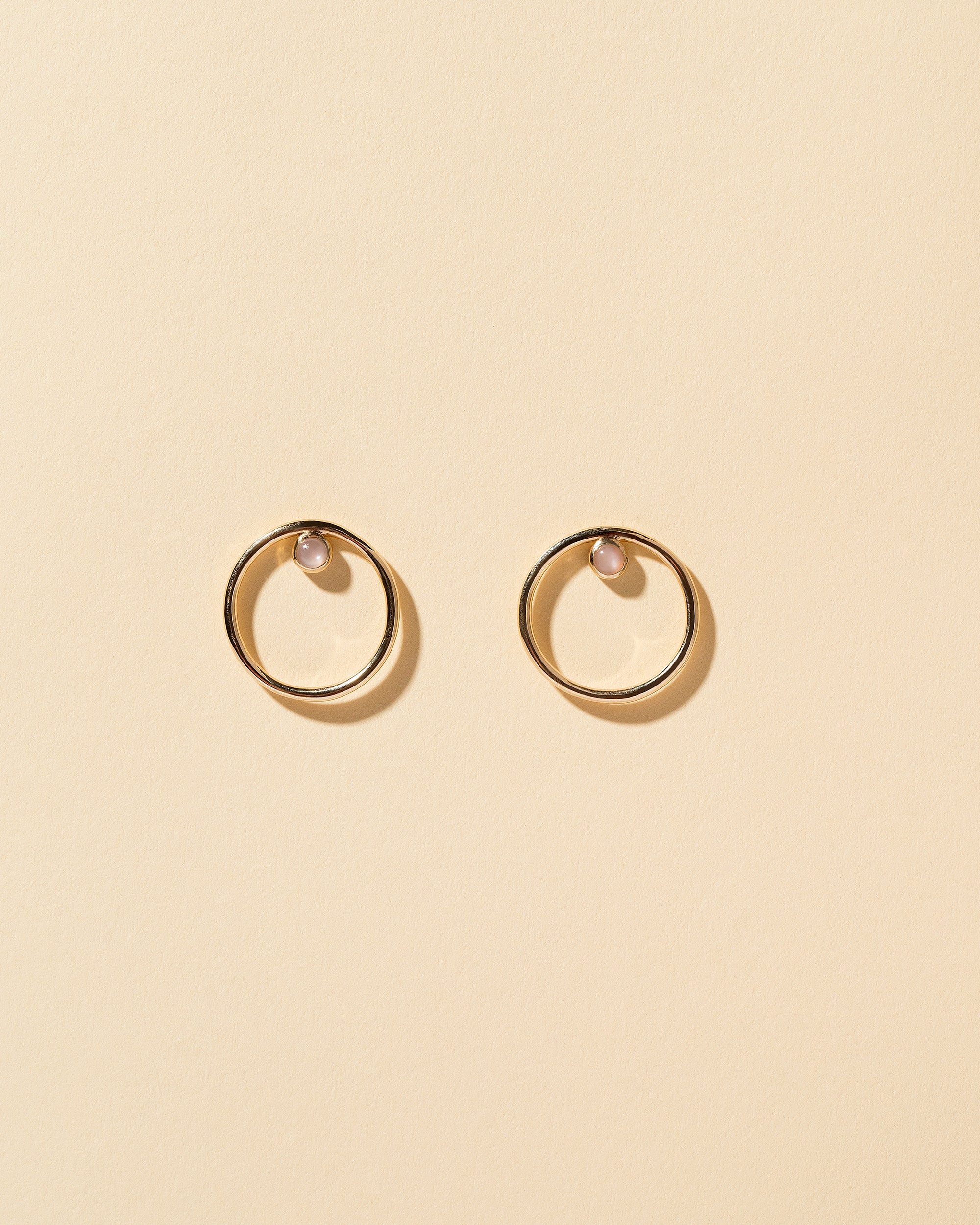 Coil Stud Earrings - Moonstone - Image 2