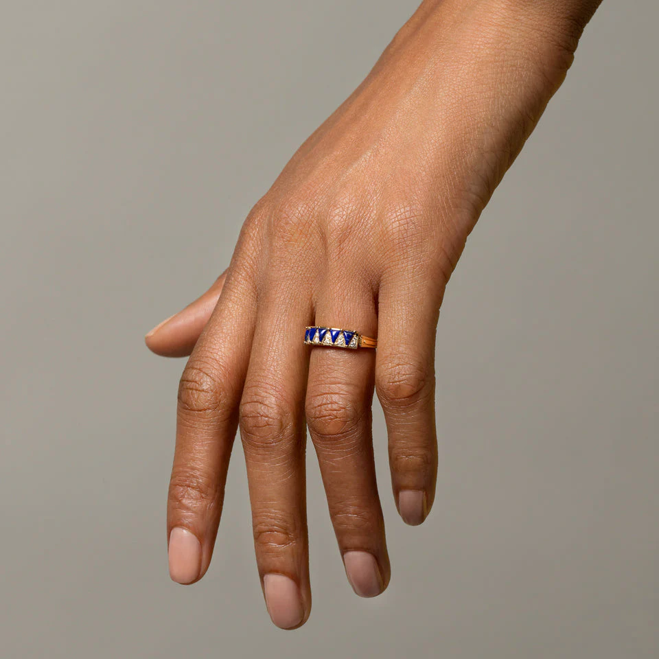 Five Triangle Ring - Lapis - Image 5