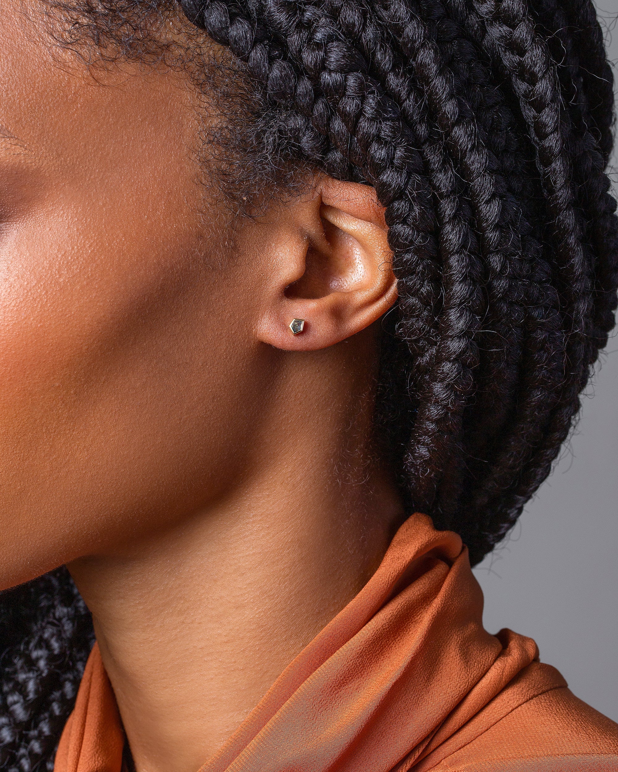 Geo Sapphire Single Stud Earring Single - Image 4