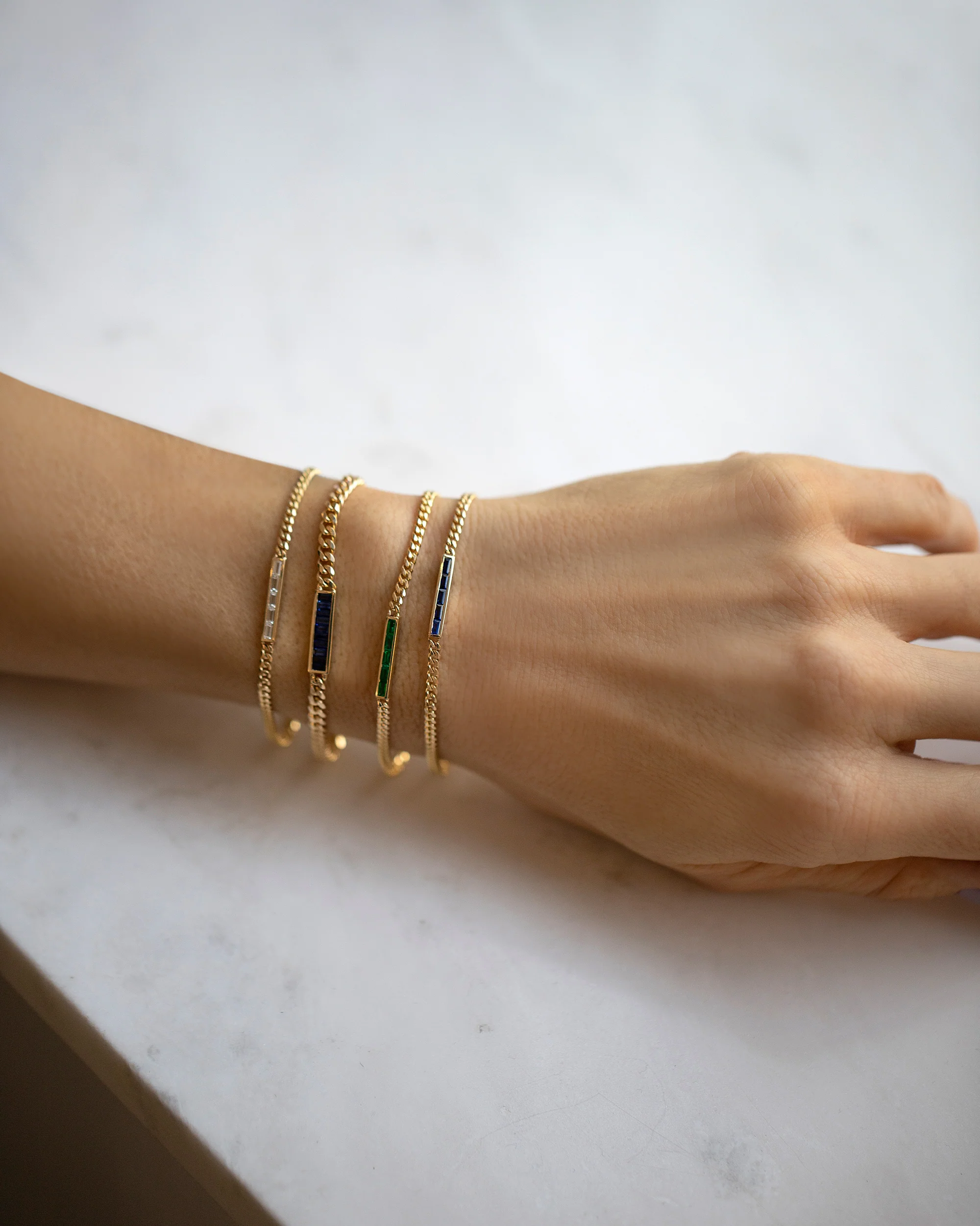 Identity Chain Bracelet - 3.4mm Emerald - Image 3