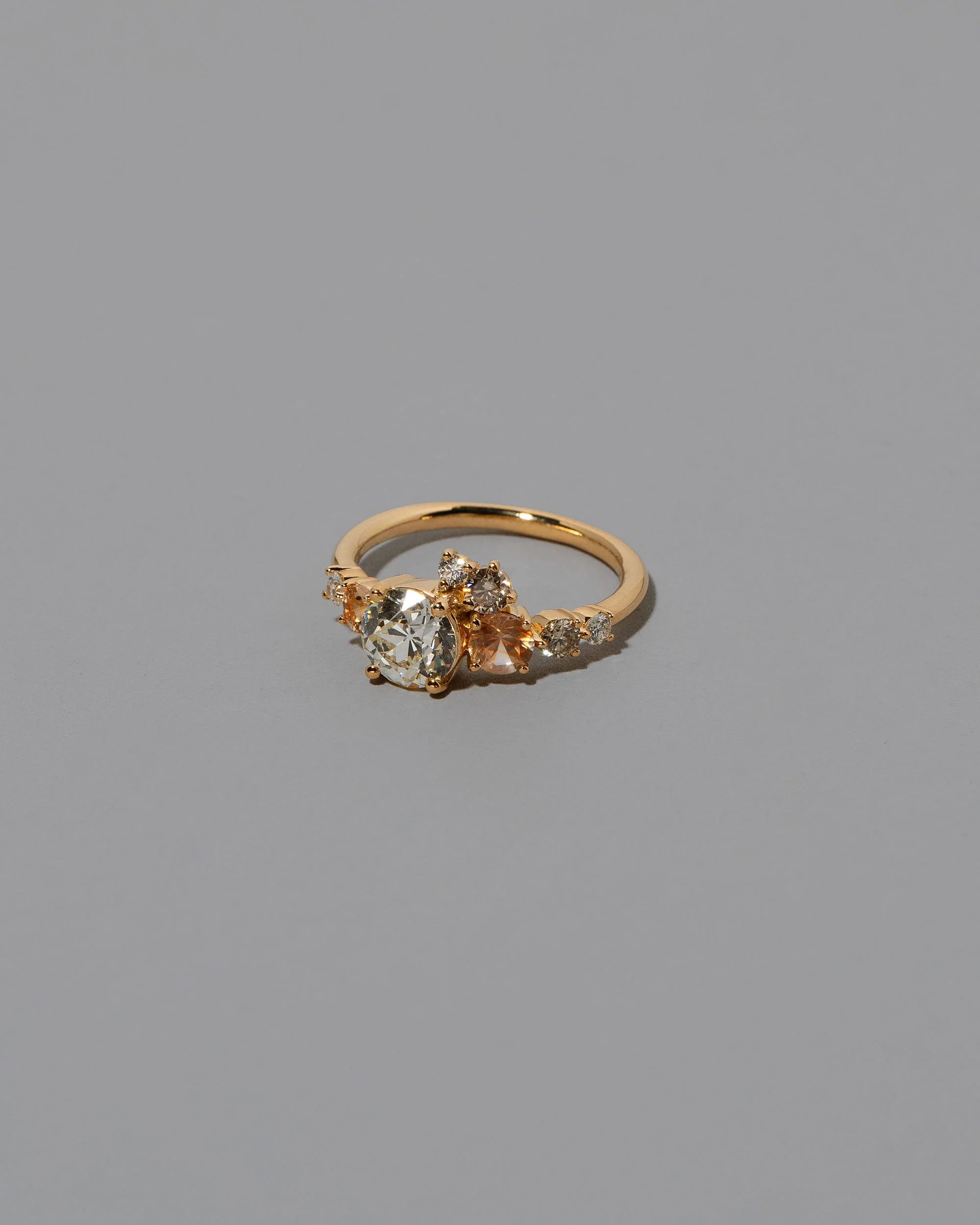 Luna Ring - Peach Sapphire & Diamonds - Image 3