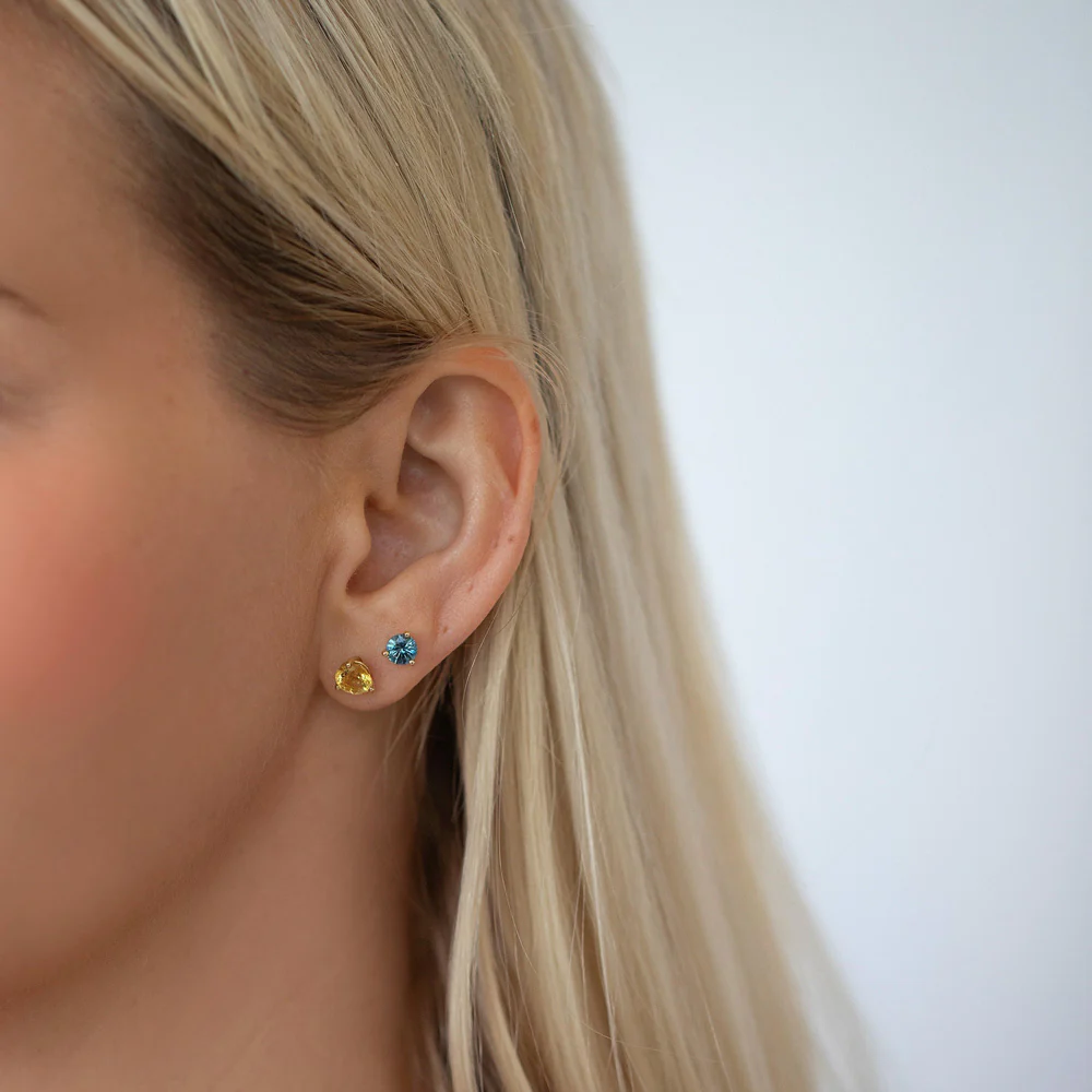 Martini Stud Earrings - Citrine - Image 2