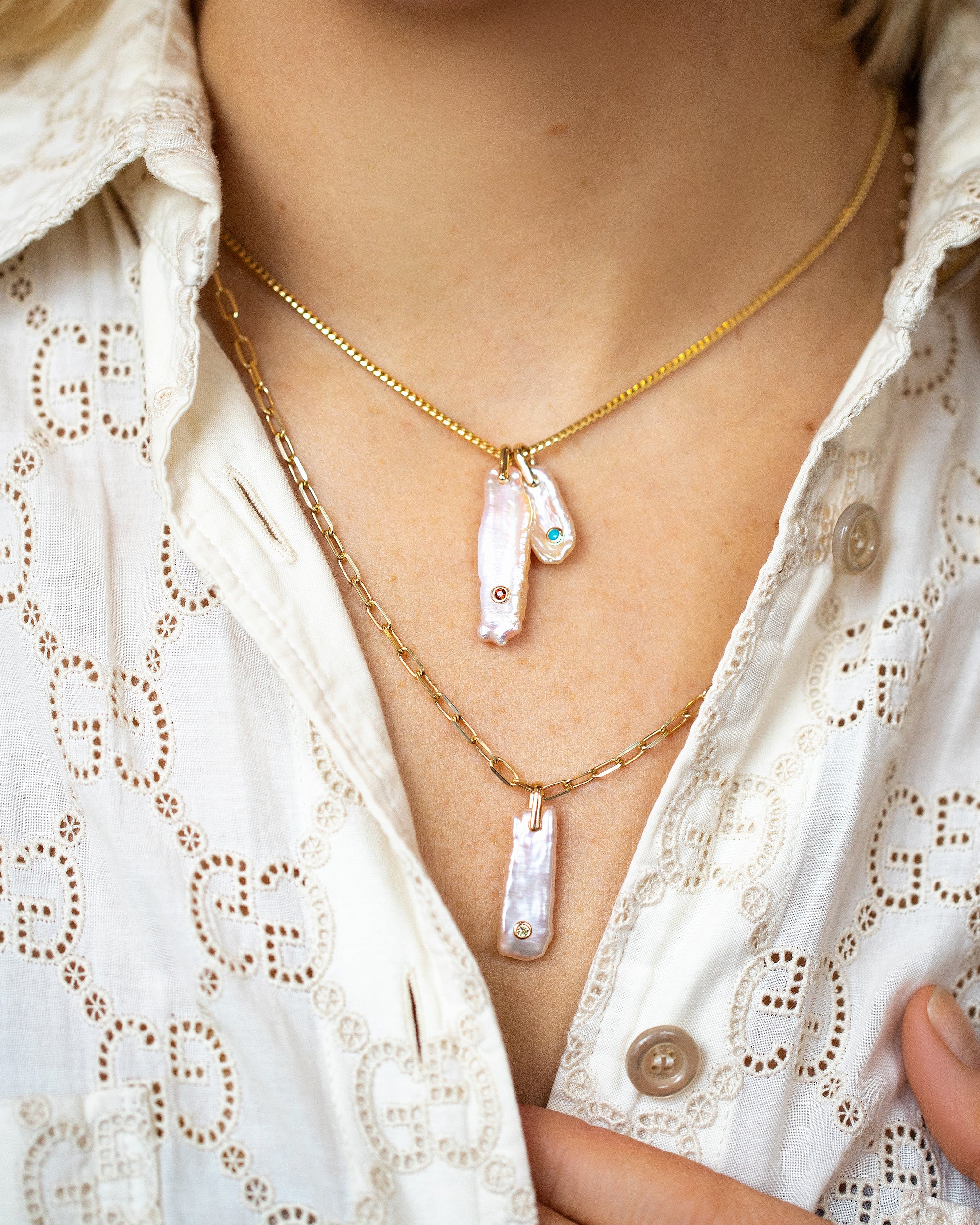 July Birthstone Pearl Pendant With Ruby - Image 2
