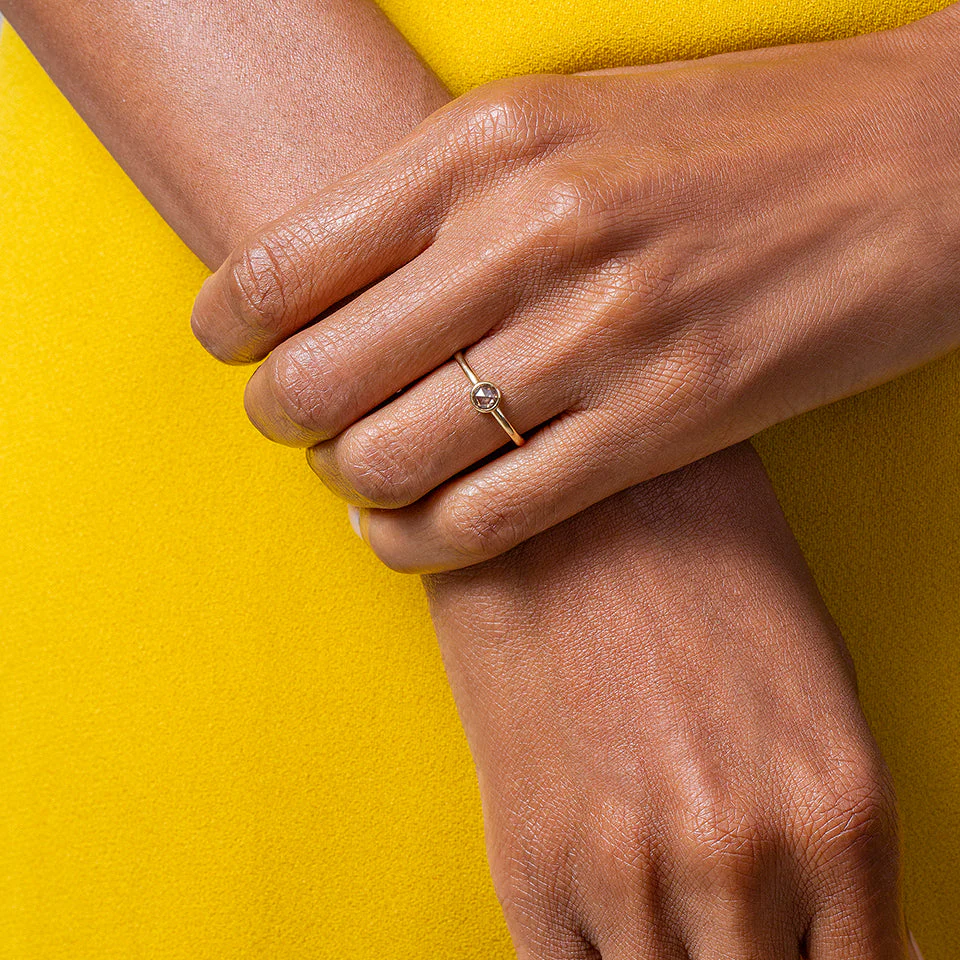 Rose Cut Champagne Diamond Ring - Image 4
