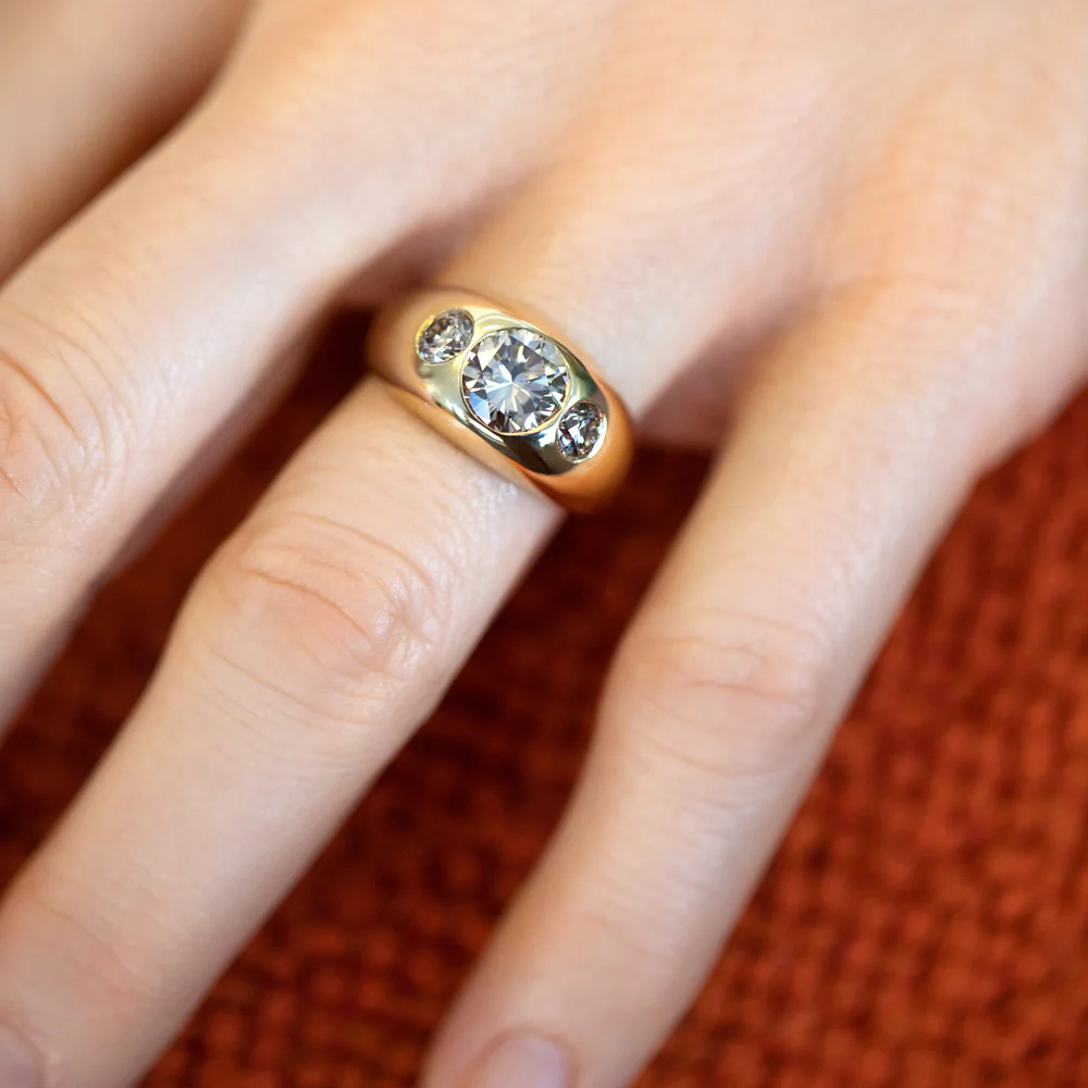 Saturn Ring - Champagne Diamond - Image 5