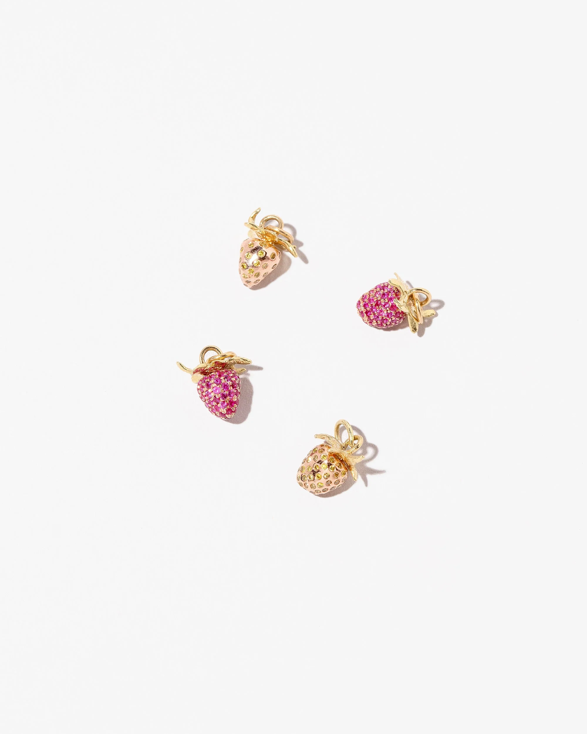 Diamond & Ruby Pavé Strawberry Charm - Image 3