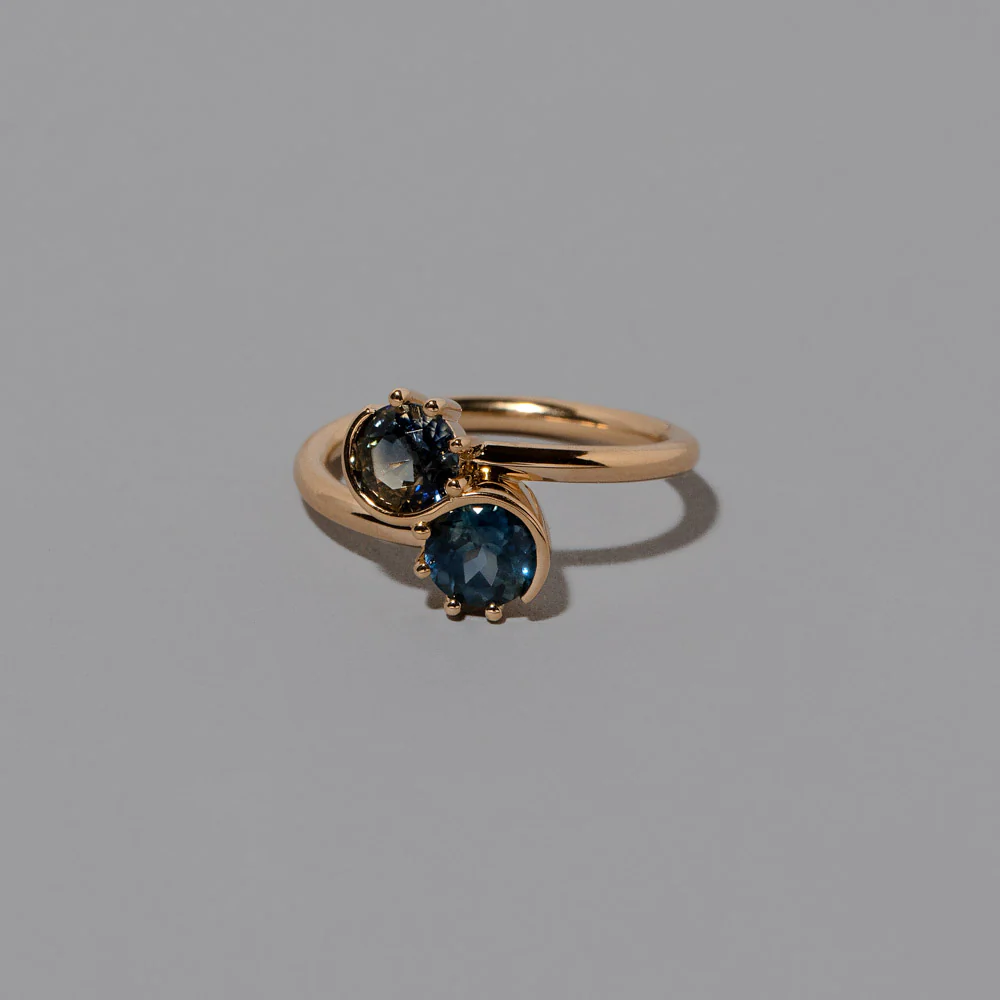 Sun & Moon Union Ring - Sapphire - Image 4