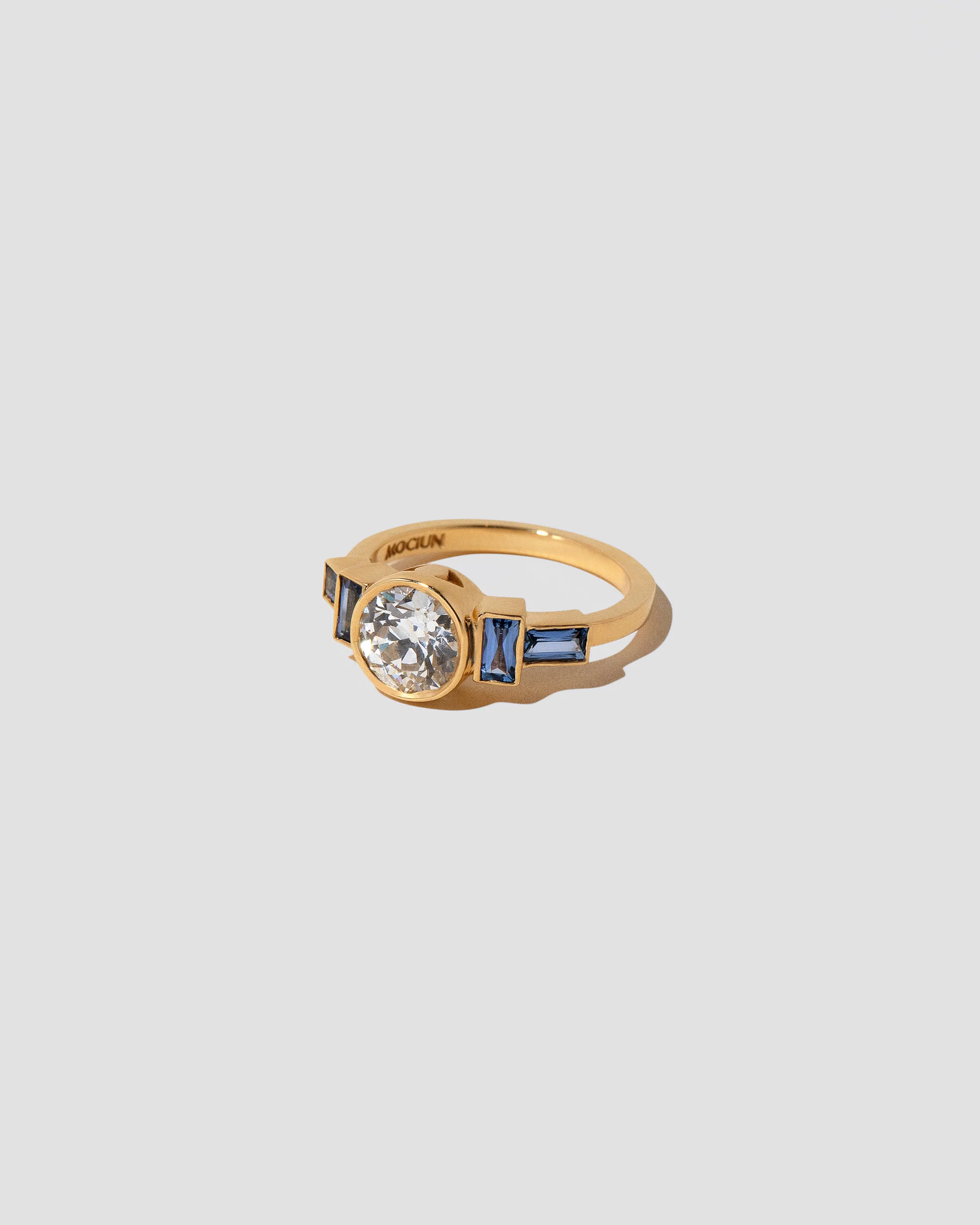 Third Eye Ring - White Diamond & Blue Sapphire - Image 3