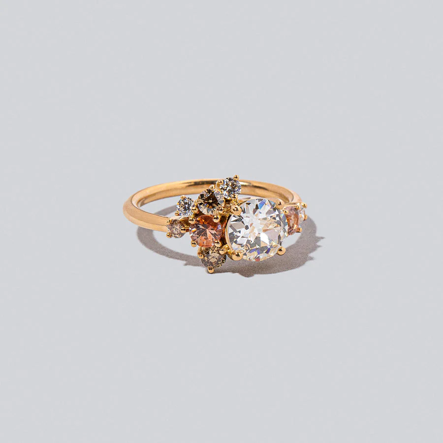 Vega Ring - Diamond & Peach Sapphire - Image 4